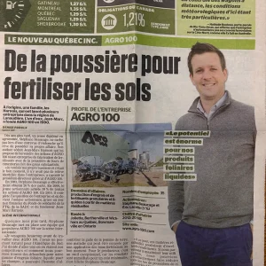 Article sur Agro-100 dans le Journal de Montréal en 2013